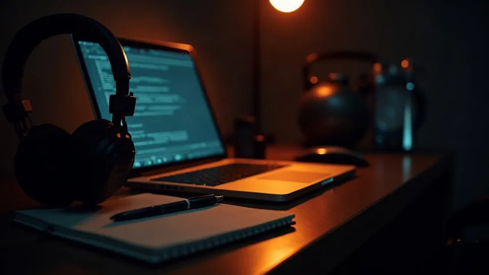 Micro de studio dans une lumière ambrée